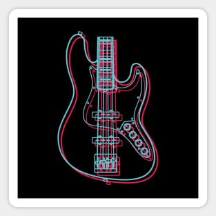 3D J-Style Bass Guitar Body Outline Magnet